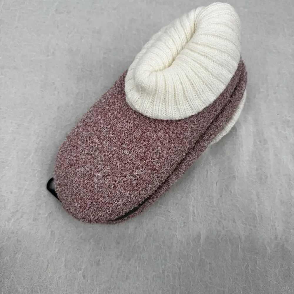 Northeast Outfitters Cozy Cabin Women's Marled Booties Sweater Cuff Pink S/M NWO